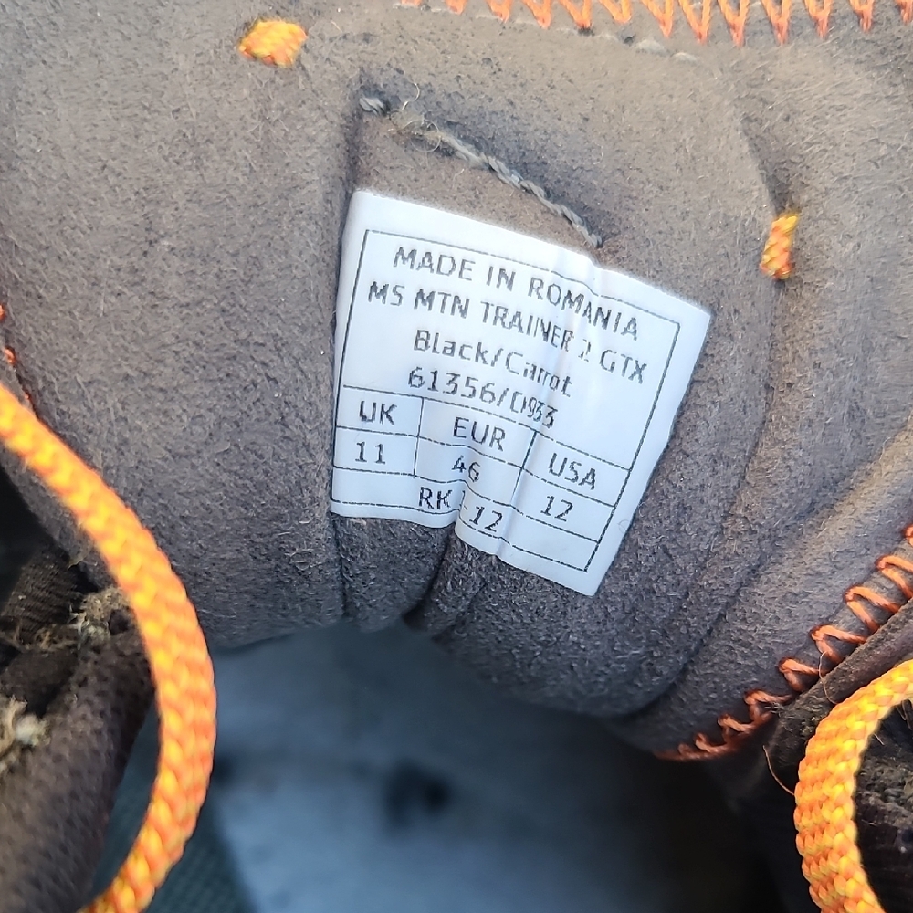 Men's Outdoor Shoes - Black and Orange - Picture 4 of 6